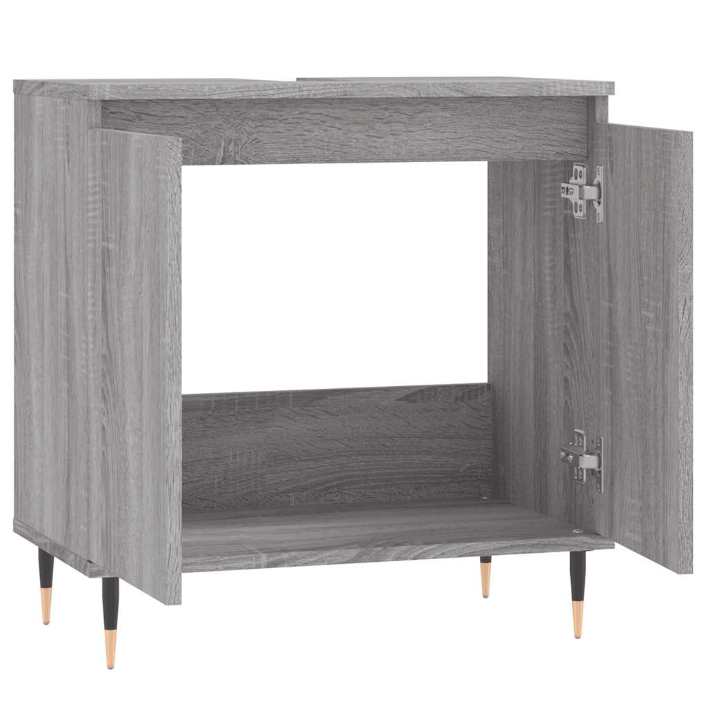 Bathroom Cabinet Gray Sonoma 58x33x60 cm Wood Material