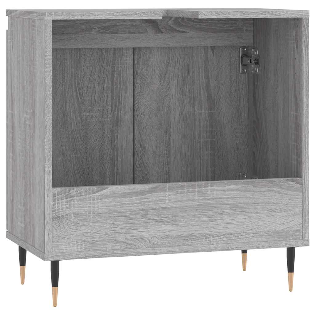 Bathroom Cabinet Gray Sonoma 58x33x60 cm Wood Material