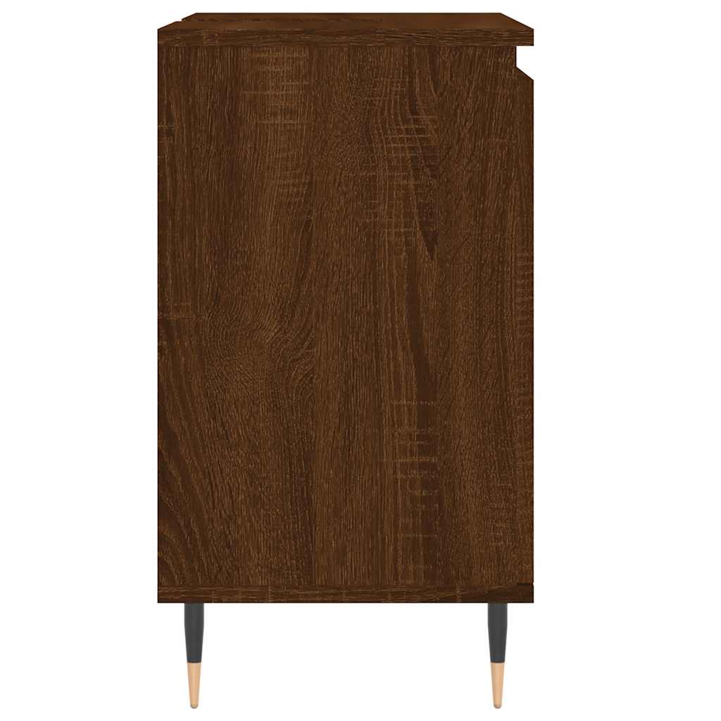 Bathroom Cabinet Brown Oak Look 58x33x60 cm Wood Material