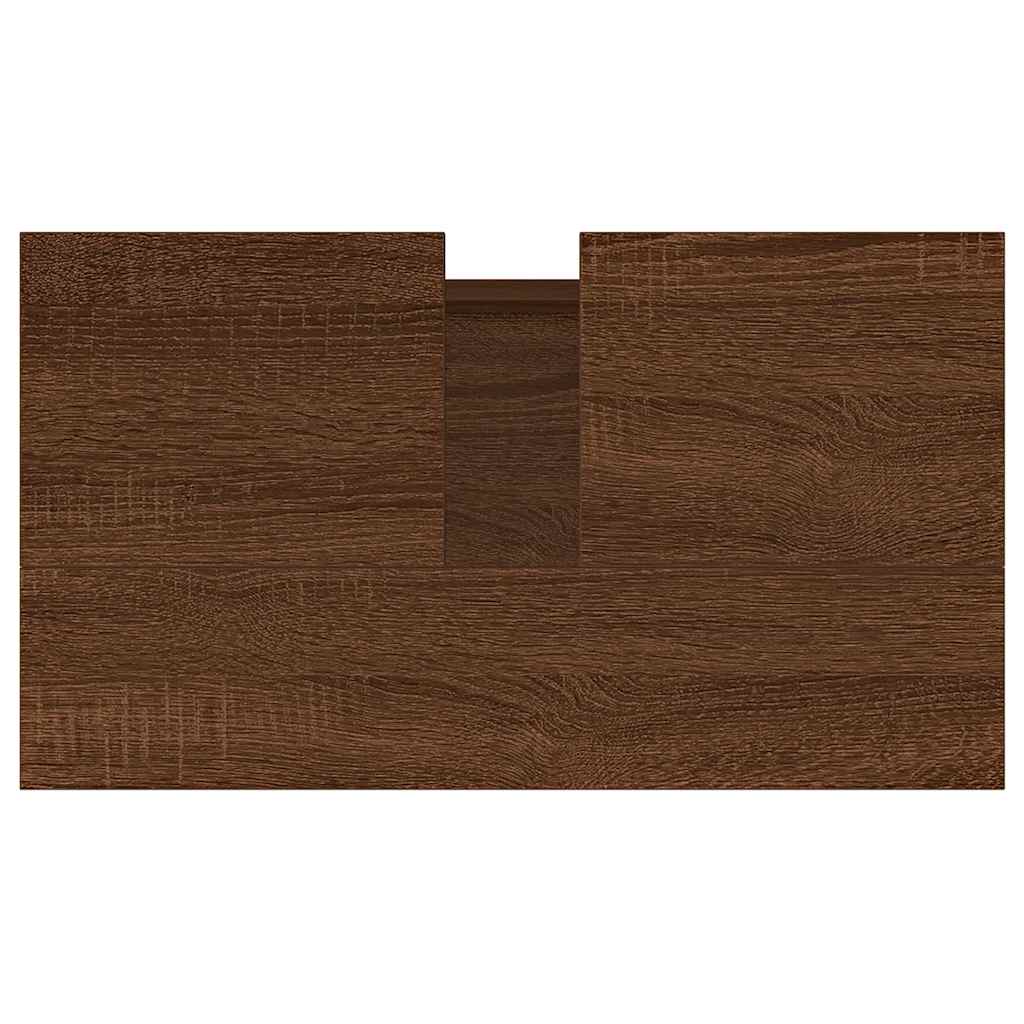 Bathroom Cabinet Brown Oak Look 58x33x60 cm Wood Material