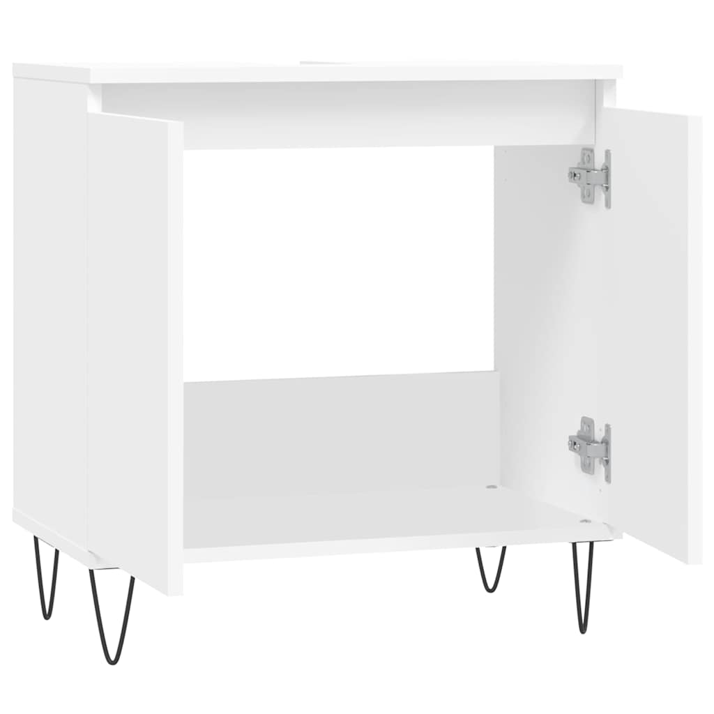 Bathroom Cabinet White 58x33x60 cm Wood Material