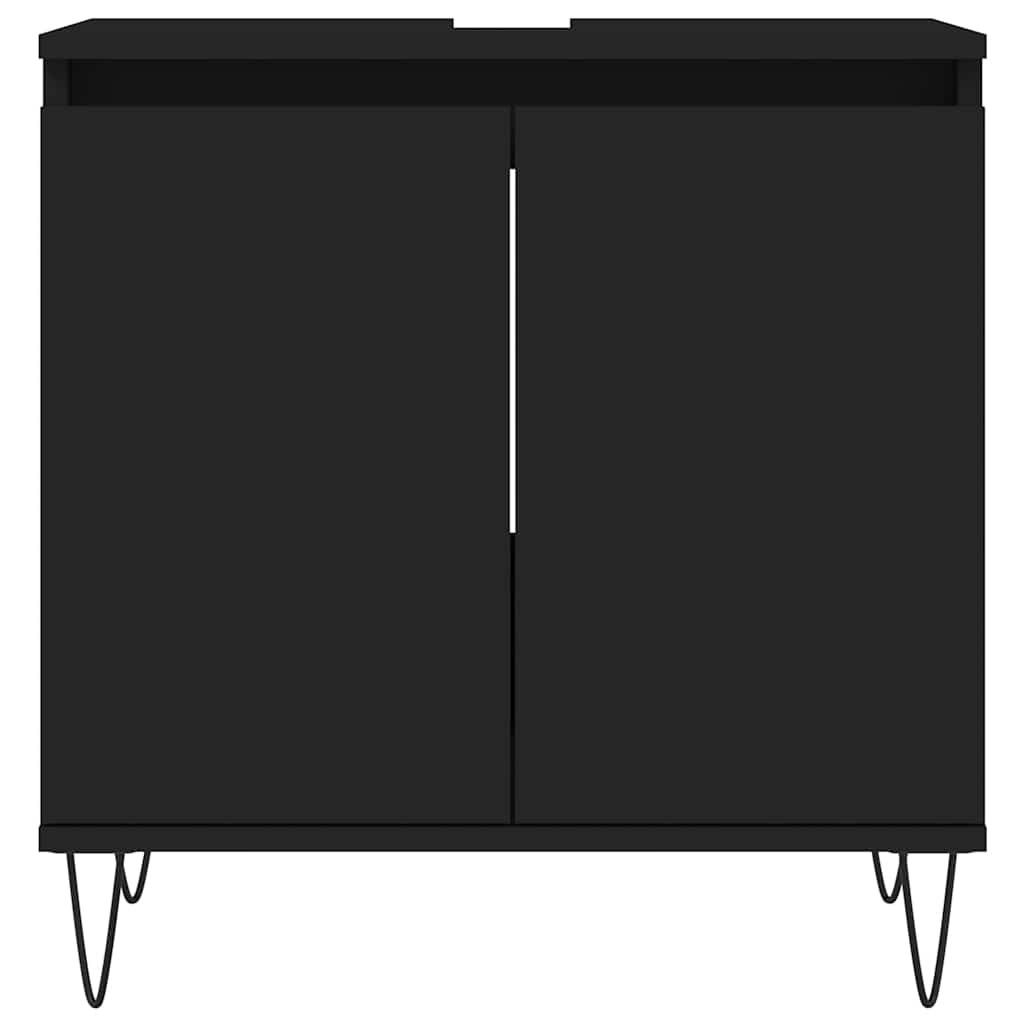 Badschrank Schwarz 58x33x60 cm Holzwerkstoff