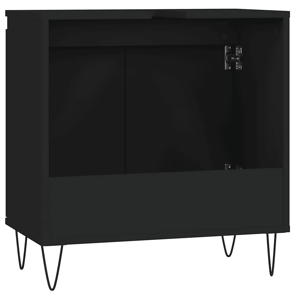 Bathroom Cabinet Black 58x33x60 cm Wood Material