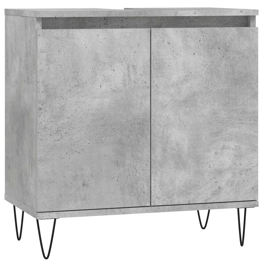 Bathroom cabinet concrete gray 58 x 33 x 60 cm made of wood