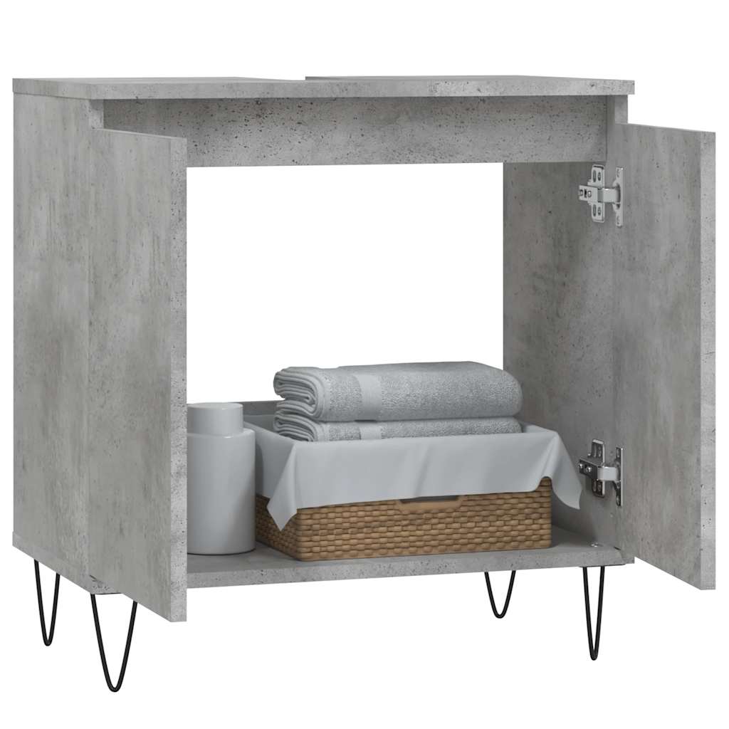 Bathroom cabinet concrete gray 58 x 33 x 60 cm made of wood