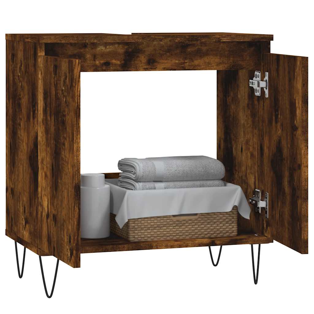 Badschrank Räuchereiche 58x33x60 cm Holzwerkstoff