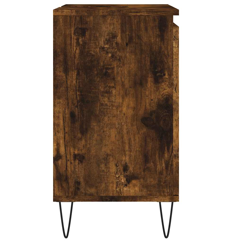 Bathroom Cabinet Smoked Oak 58x33x60 cm Wood Material