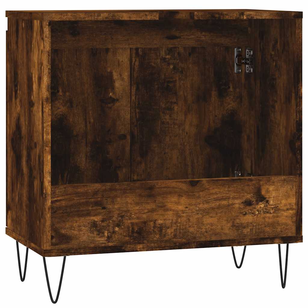 Bathroom Cabinet Smoked Oak 58x33x60 cm Wood Material