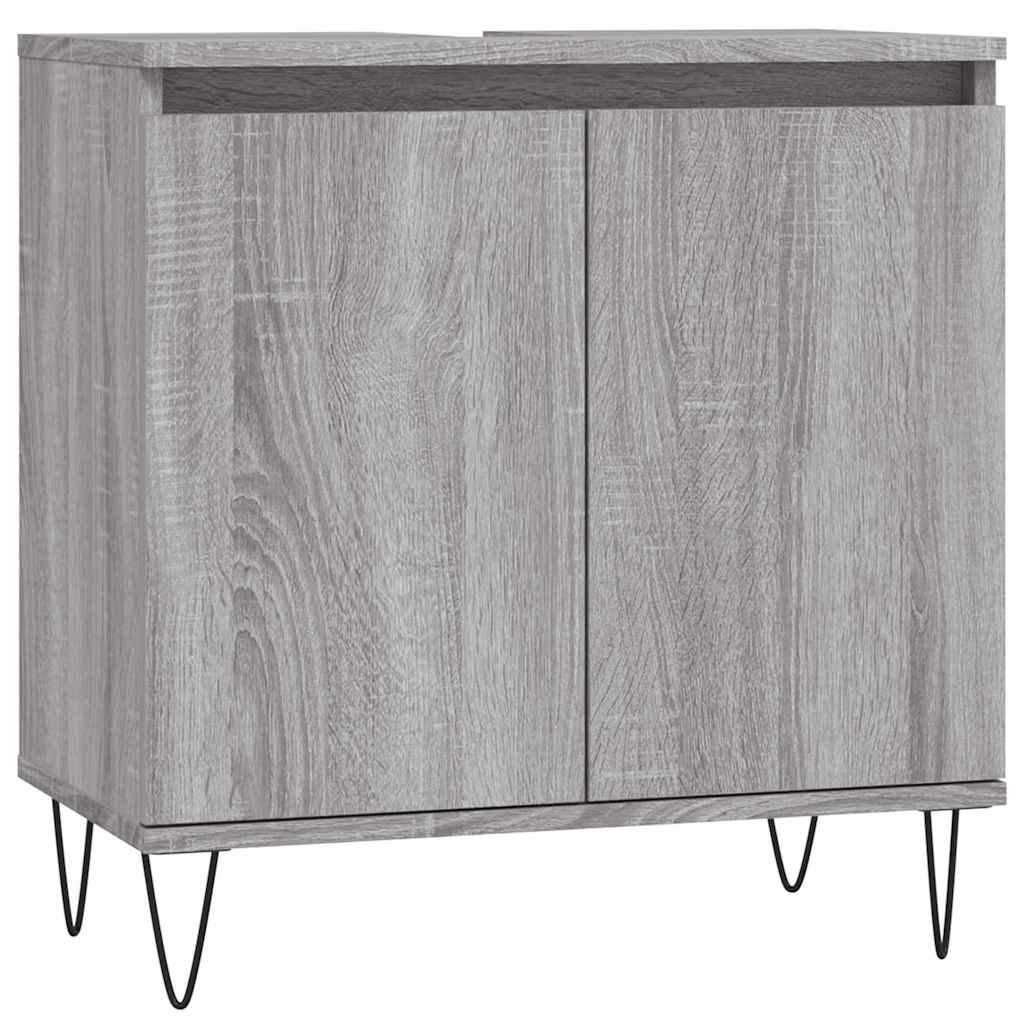 Bathroom Cabinet Gray Sonoma 58x33x60 cm Wood Material