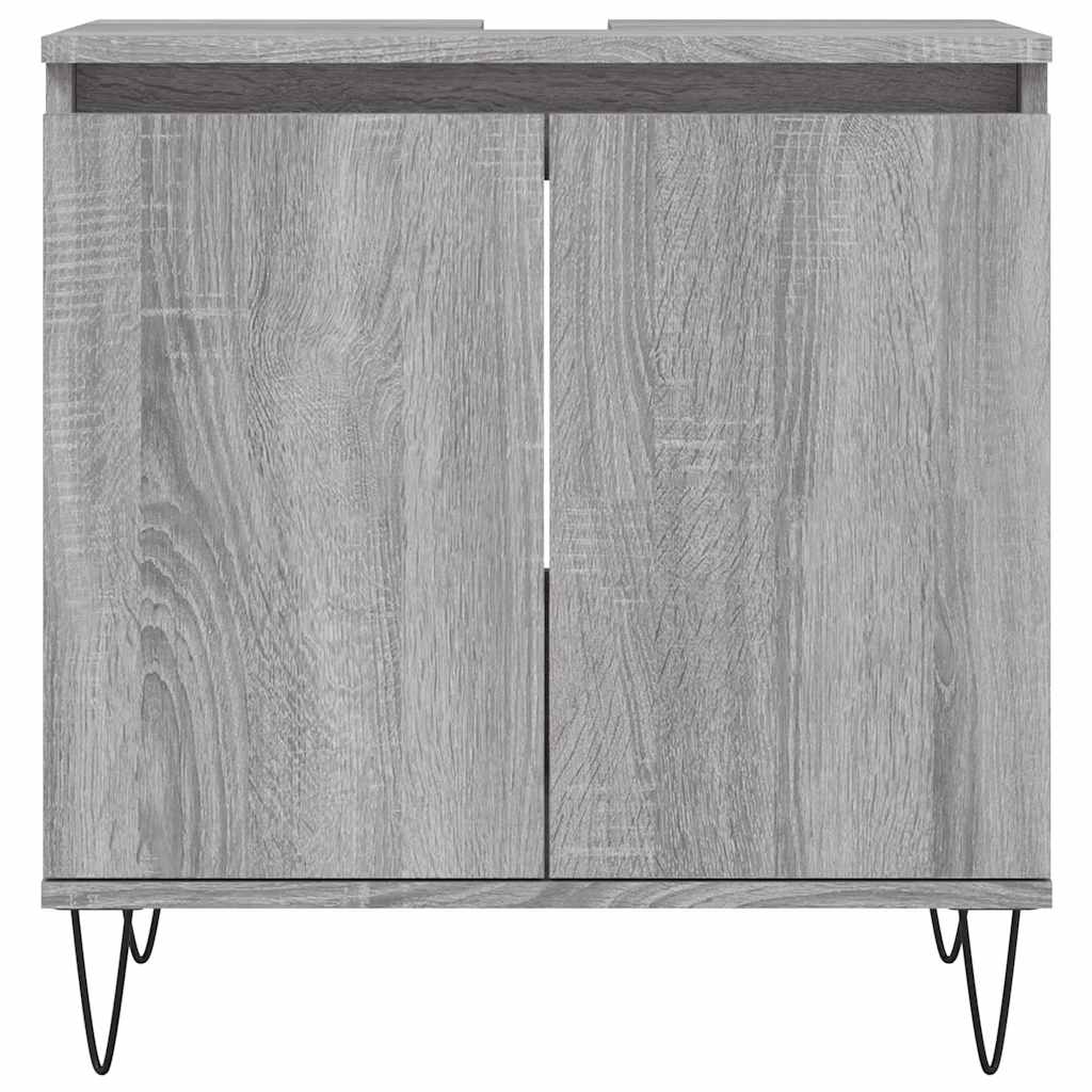 Bathroom Cabinet Gray Sonoma 58x33x60 cm Wood Material