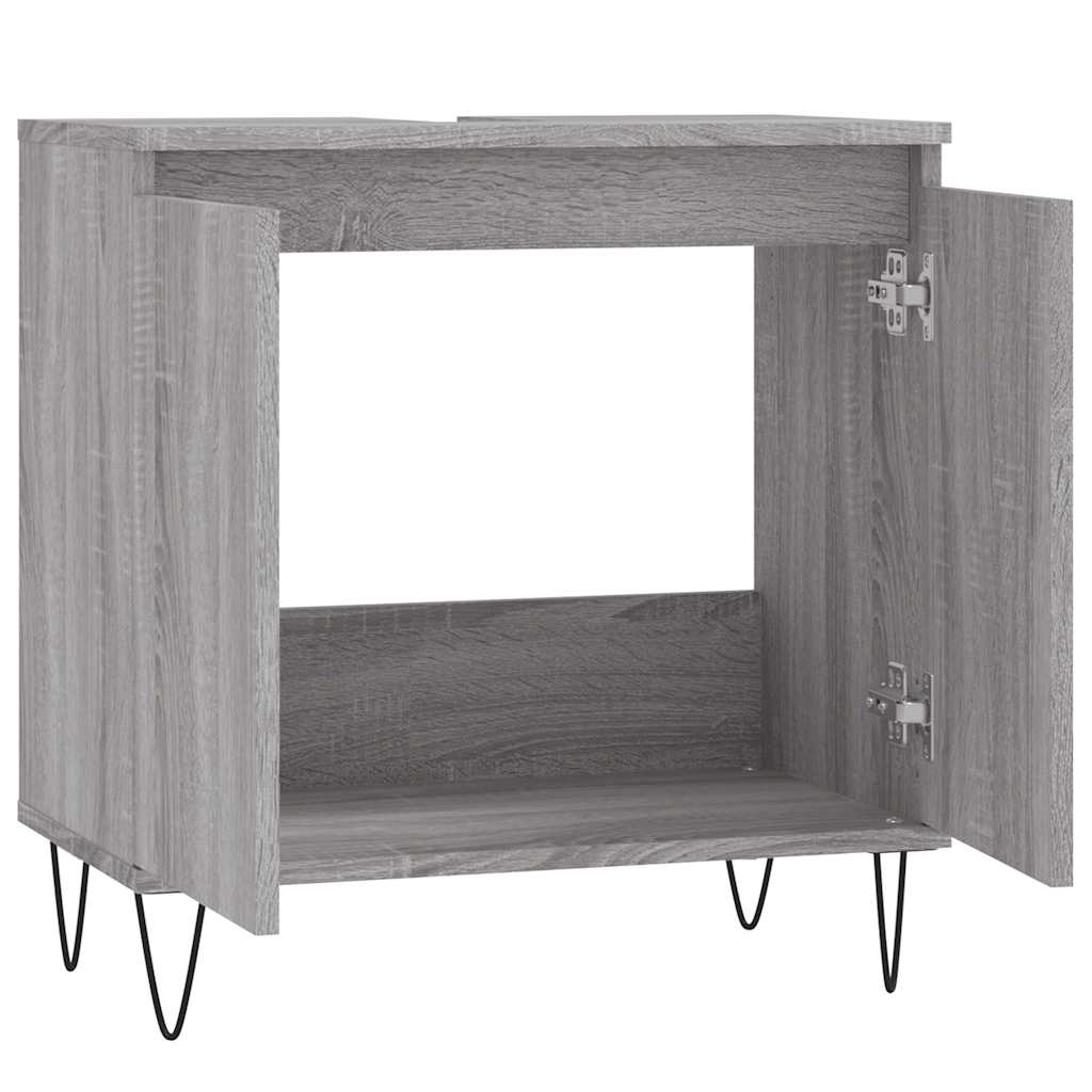 Bathroom Cabinet Gray Sonoma 58x33x60 cm Wood Material