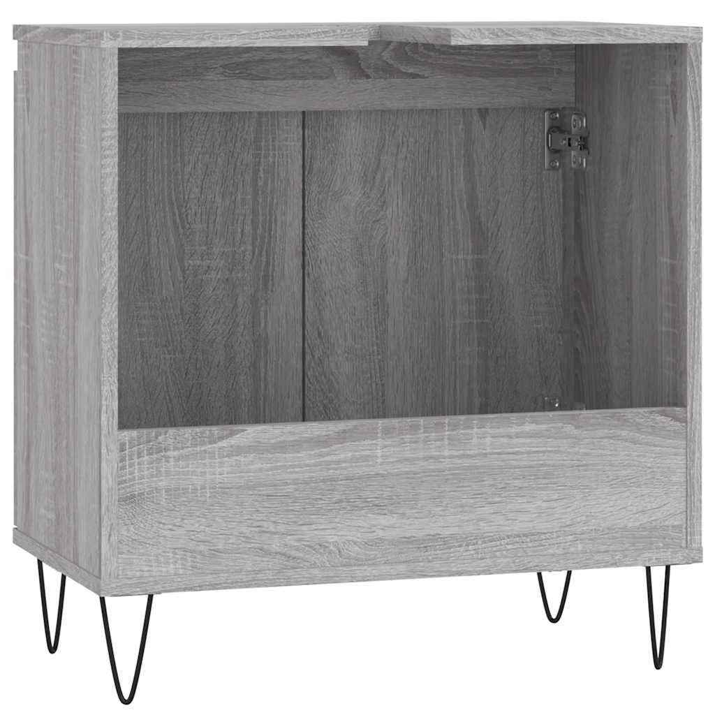 Bathroom Cabinet Gray Sonoma 58x33x60 cm Wood Material