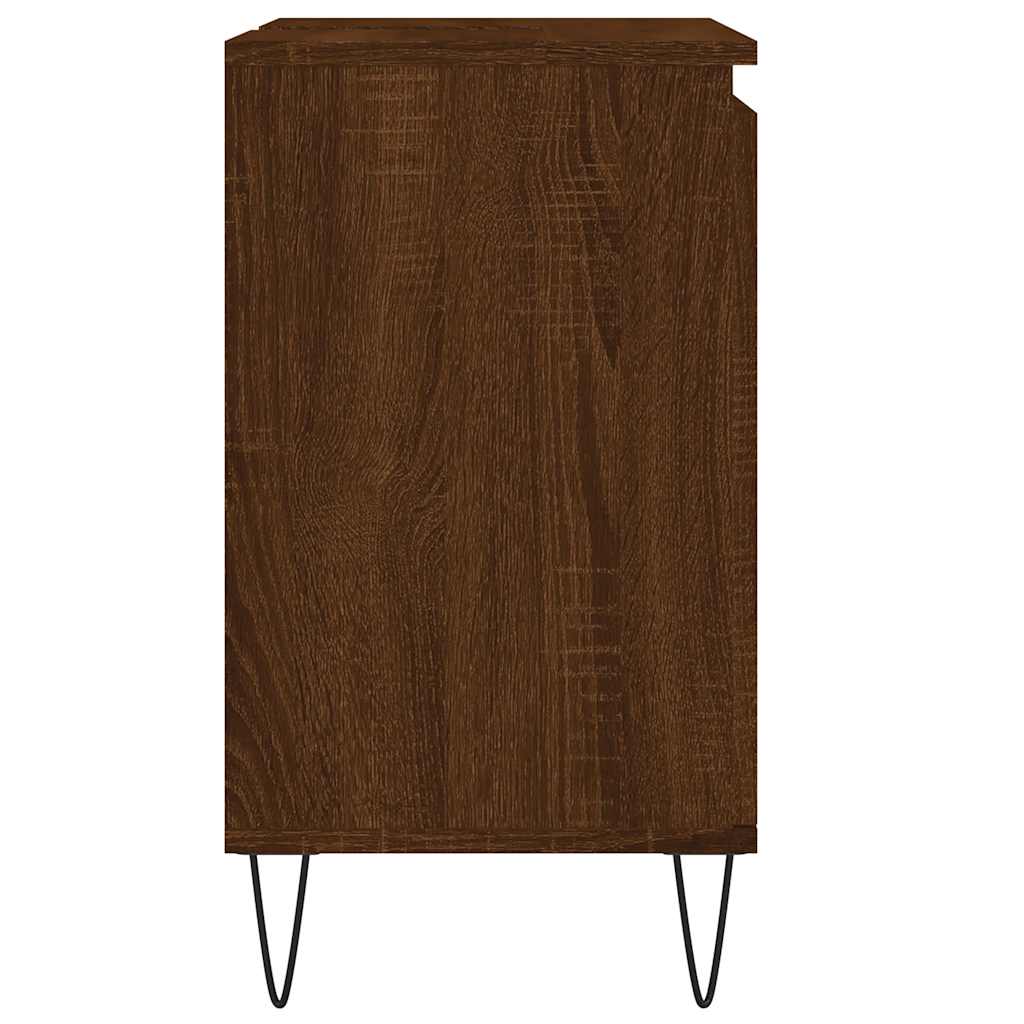 Bathroom Cabinet Brown Oak Look 58x33x60 cm Wood Material