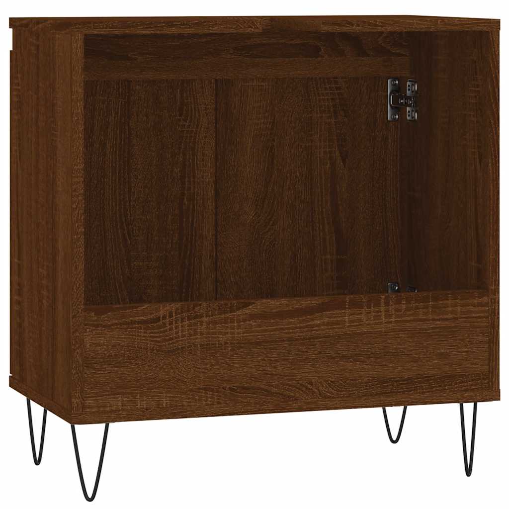 Bathroom Cabinet Brown Oak Look 58x33x60 cm Wood Material