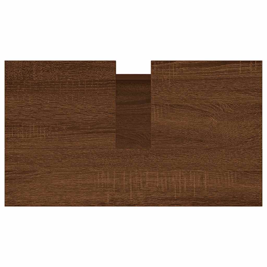 Badschrank Braun Eichen-Optik 58x33x60 cm Holzwerkstoff