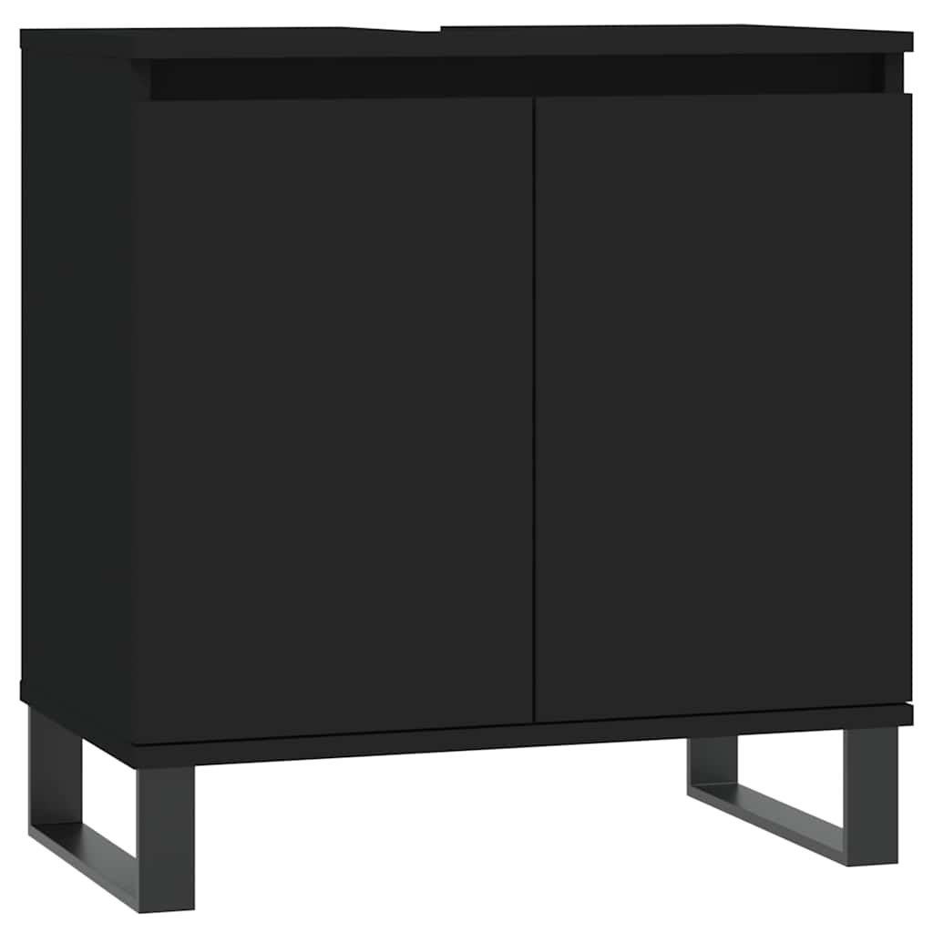 Bathroom Cabinet Black 58x33x60 cm Wood Material