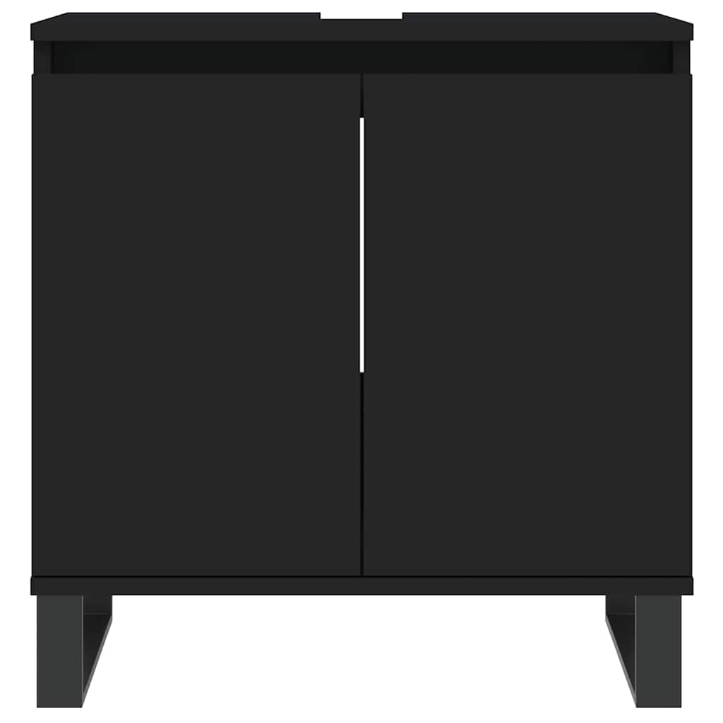 Bathroom Cabinet Black 58x33x60 cm Wood Material