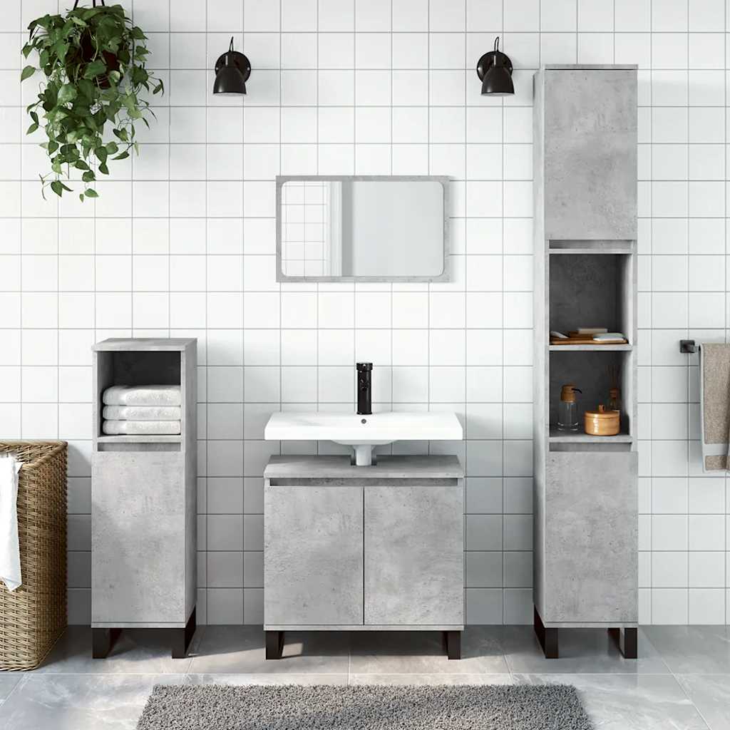 Bathroom cabinet concrete gray 58 x 33 x 60 cm made of wood