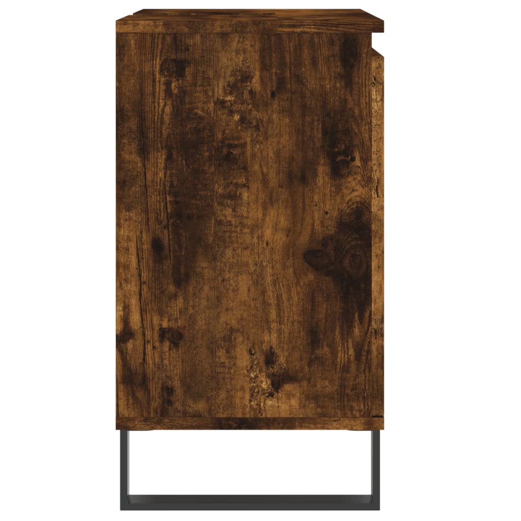 Bathroom Cabinet Smoked Oak 58x33x60 cm Wood Material