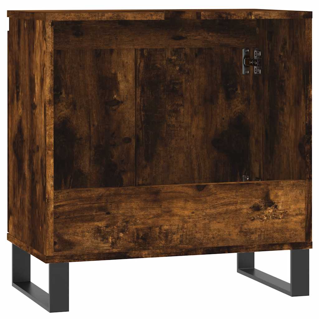 Bathroom Cabinet Smoked Oak 58x33x60 cm Wood Material