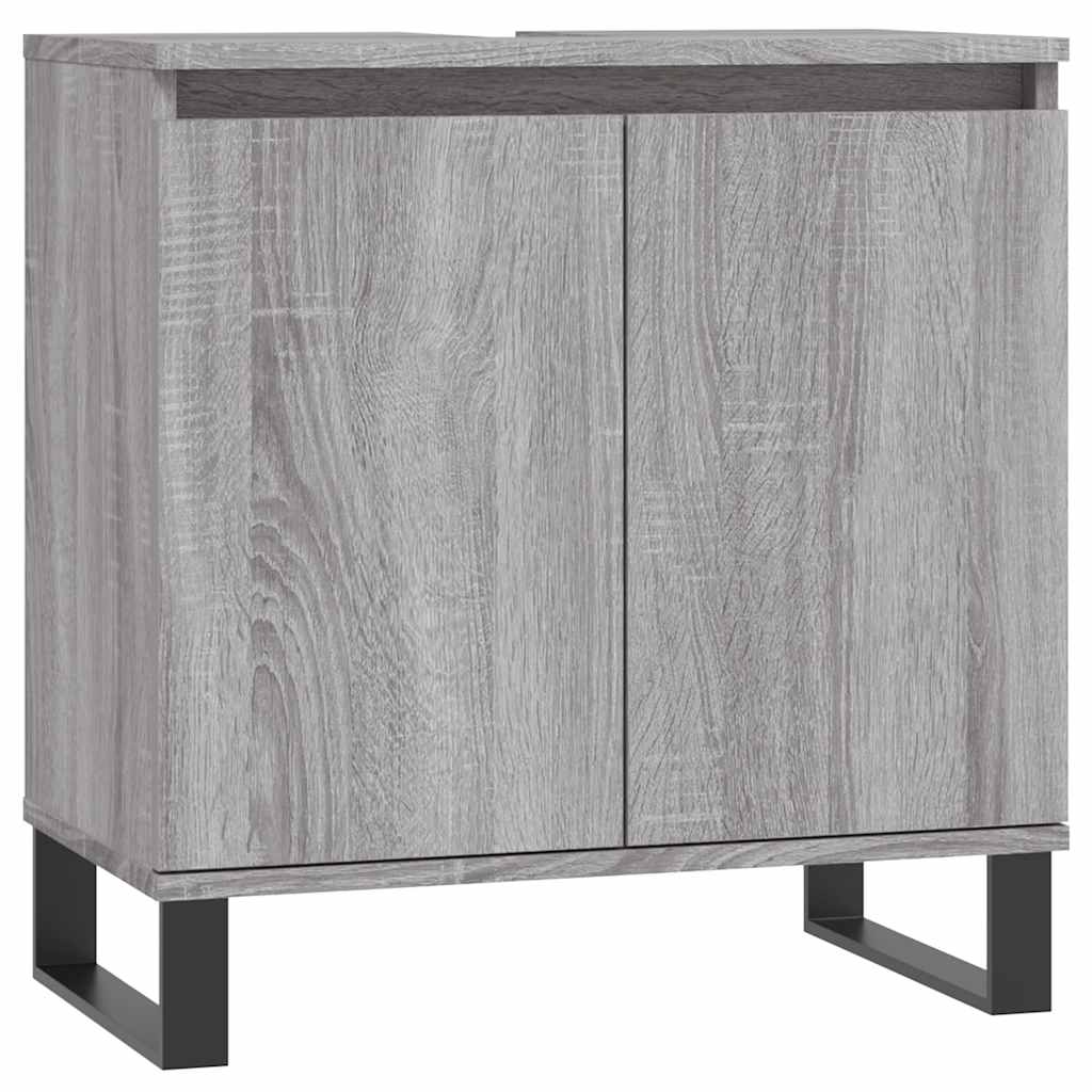 Bathroom Cabinet Gray Sonoma 58x33x60 cm Wood Material