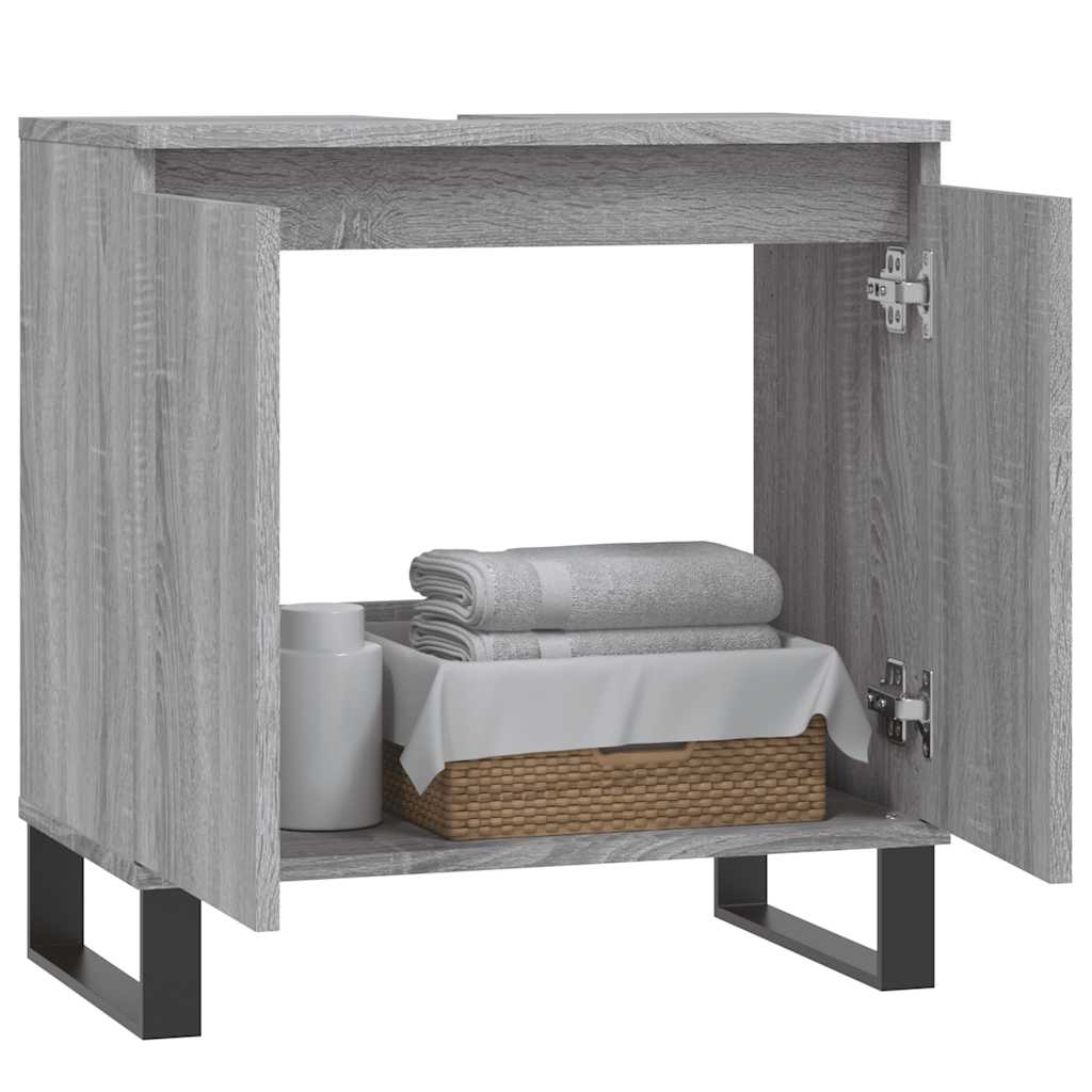 Bathroom Cabinet Gray Sonoma 58x33x60 cm Wood Material