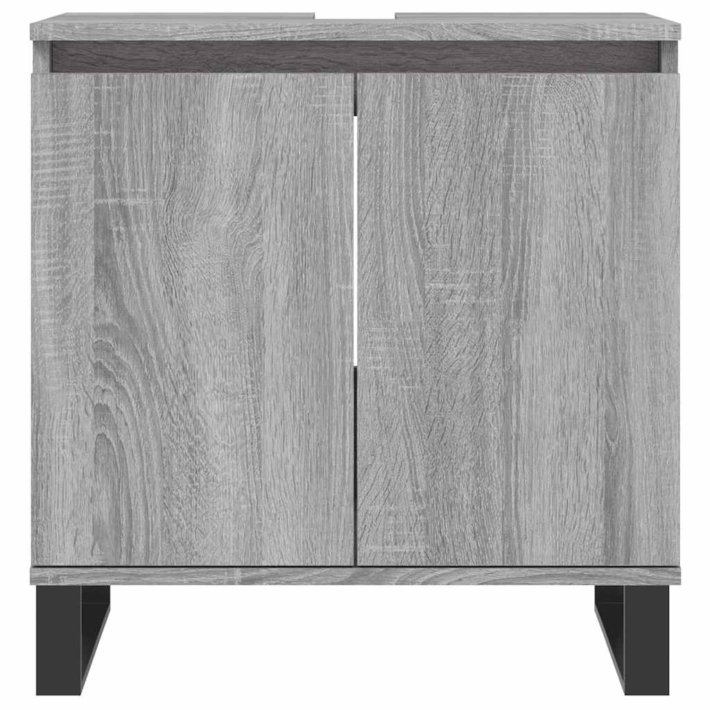 Bathroom Cabinet Gray Sonoma 58x33x60 cm Wood Material