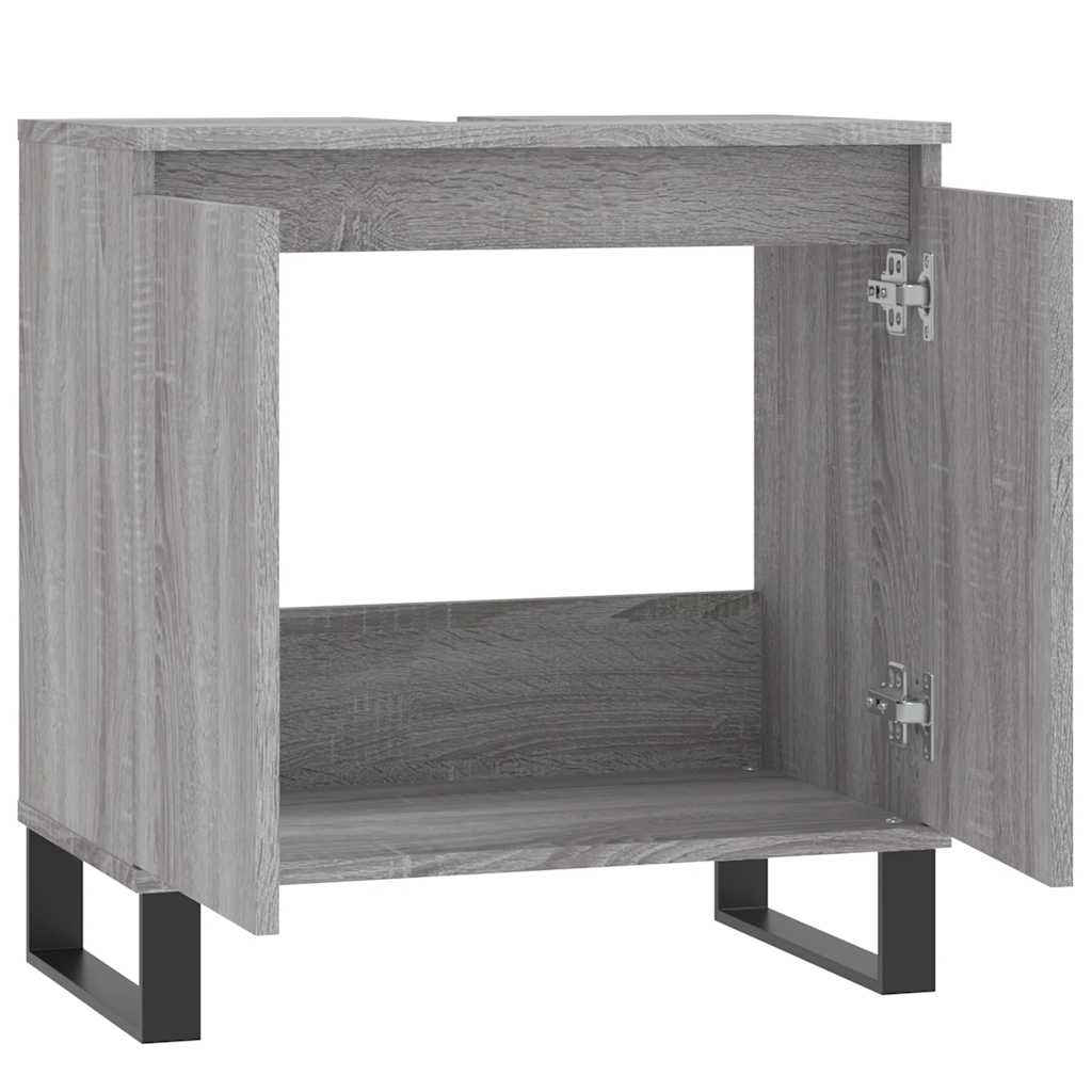 Badschrank Grau Sonoma 58x33x60 cm Holzwerkstoff