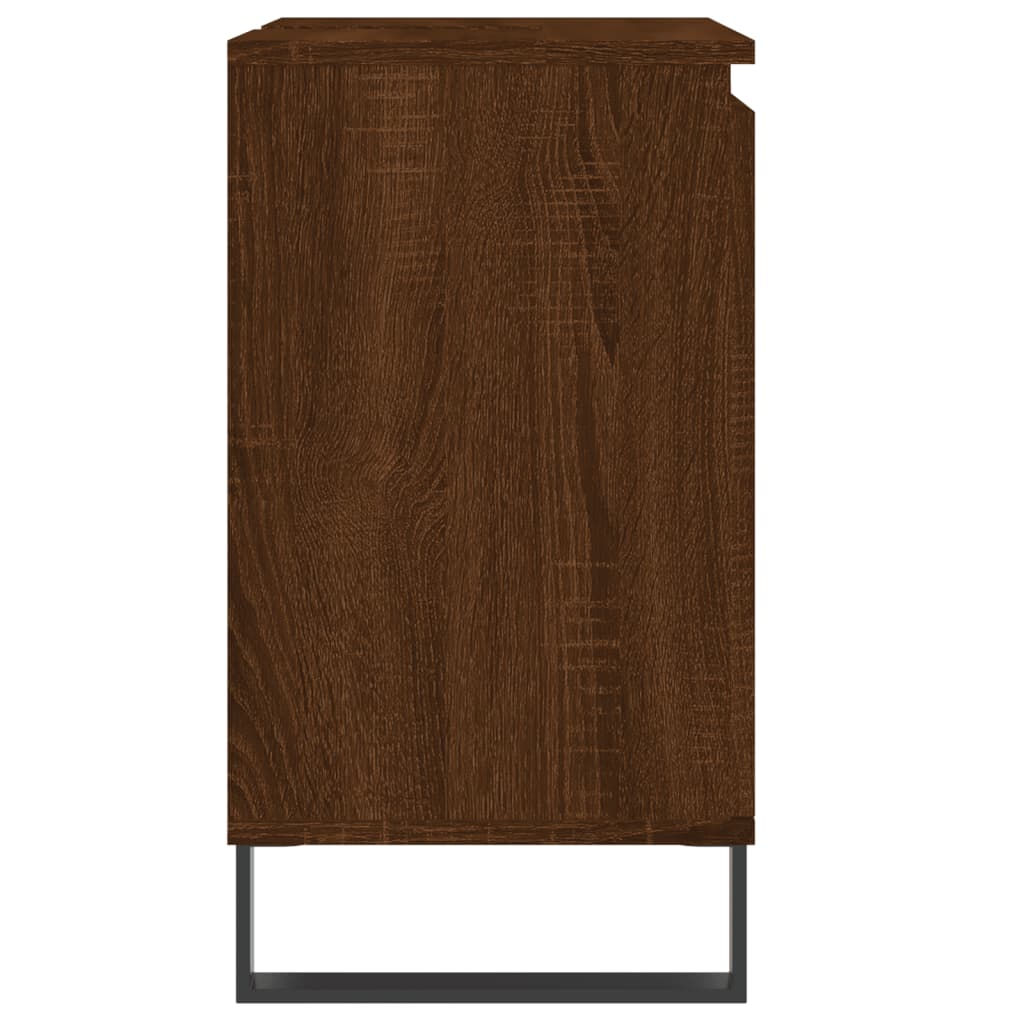 Bathroom Cabinet Brown Oak Look 58x33x60 cm Wood Material