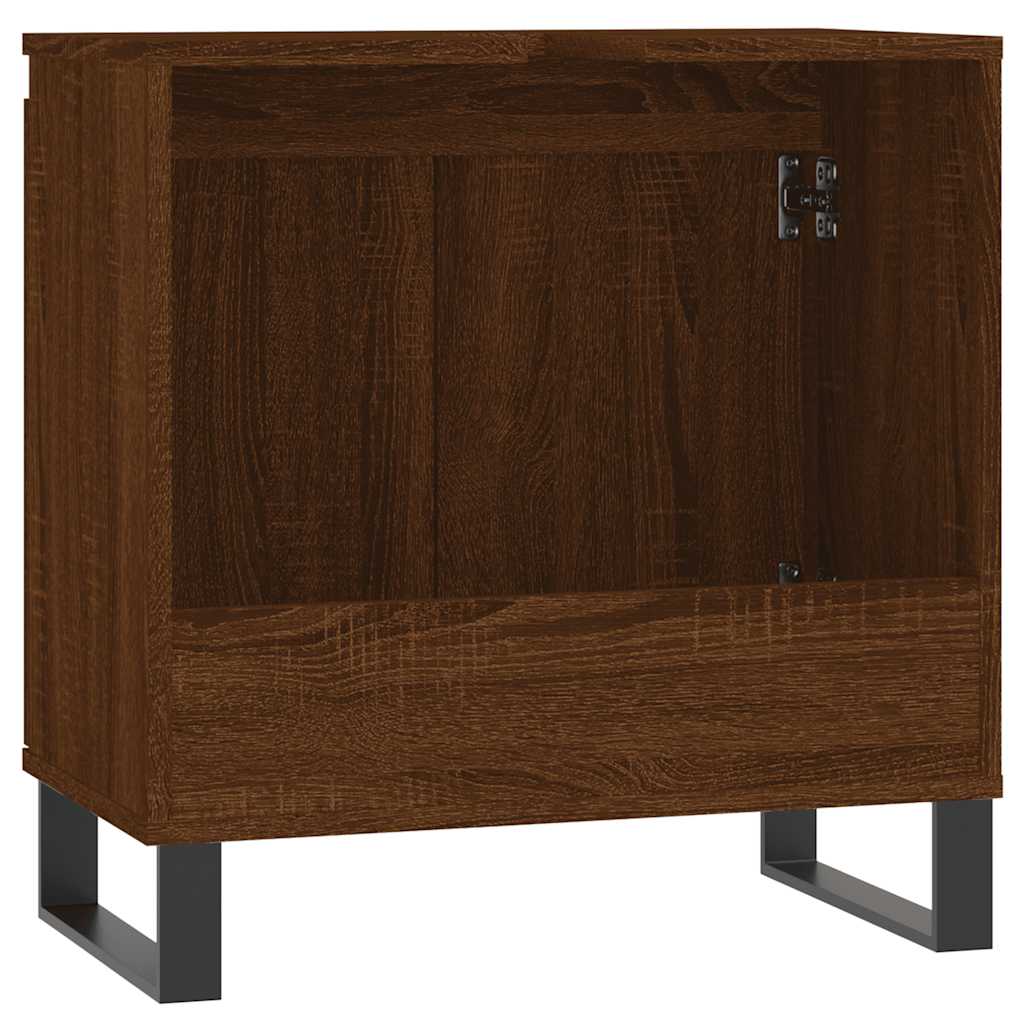 Bathroom Cabinet Brown Oak Look 58x33x60 cm Wood Material