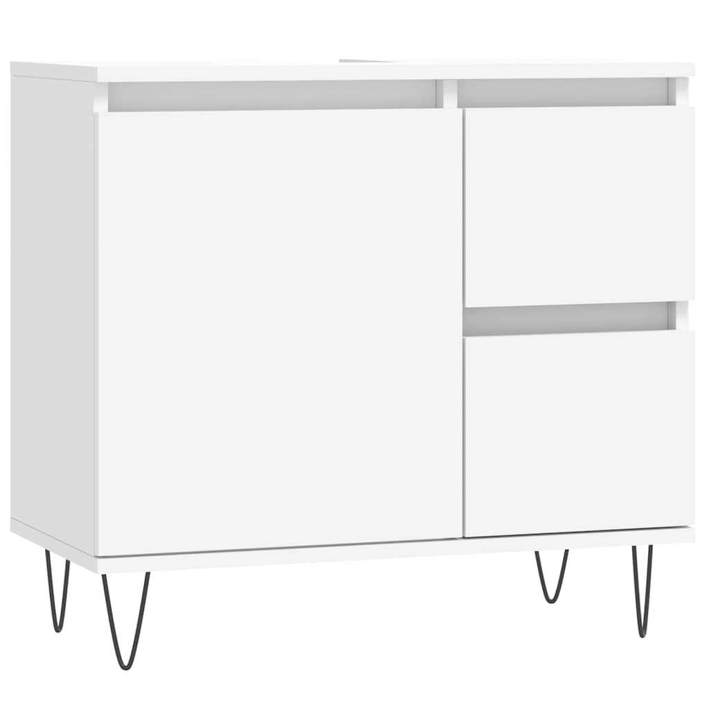 Badschrank Weiß 65x33x60 cm Holzwerkstoff