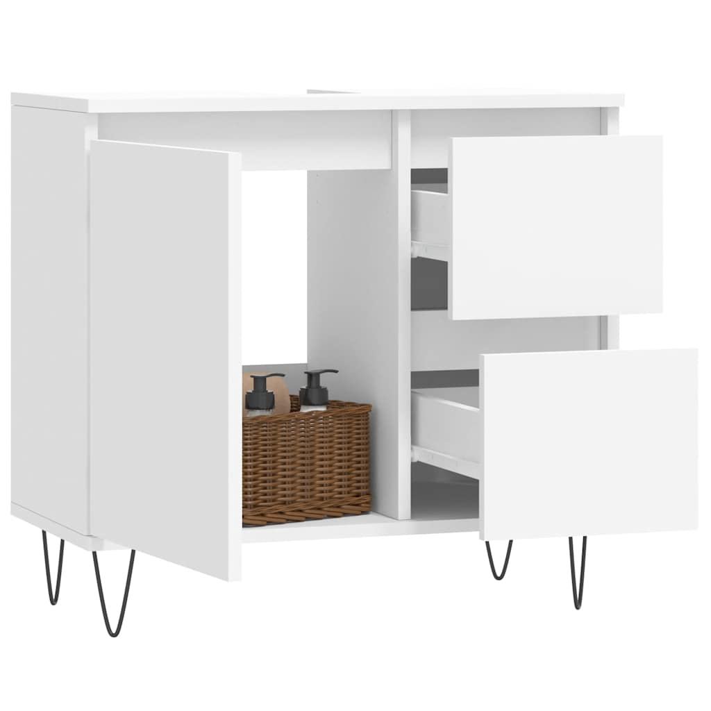 Badschrank Weiß 65x33x60 cm Holzwerkstoff