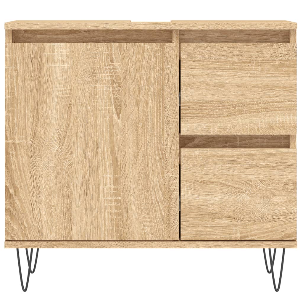 Bathroom Cabinet Sonoma Oak 65x33x60 cm Wood Material