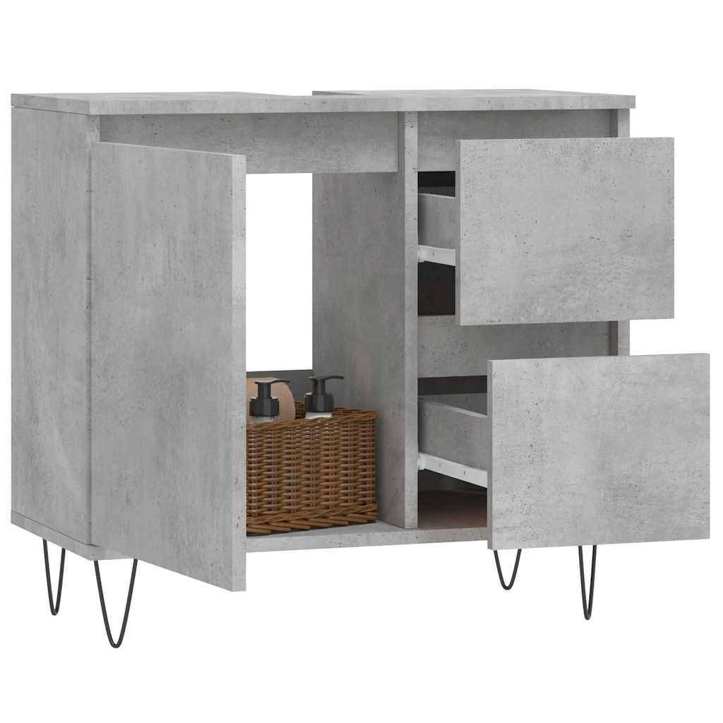 Bathroom cabinet concrete gray 65x33x60 cm made of wood material