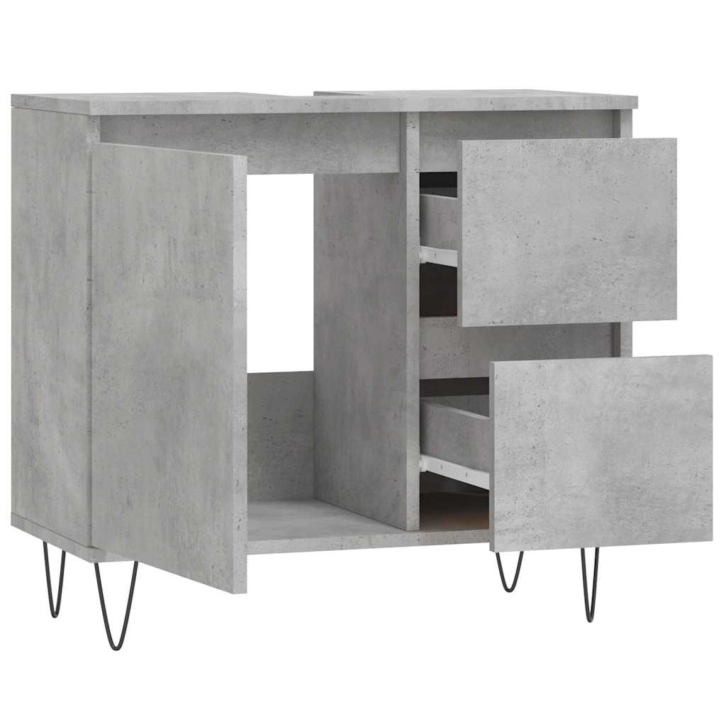 Bathroom cabinet concrete gray 65x33x60 cm made of wood material