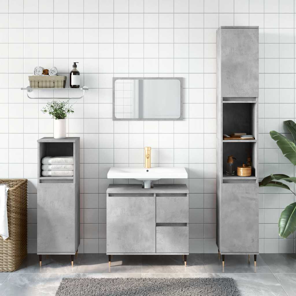 Bathroom cabinet concrete gray 65x33x60 cm made of wood material