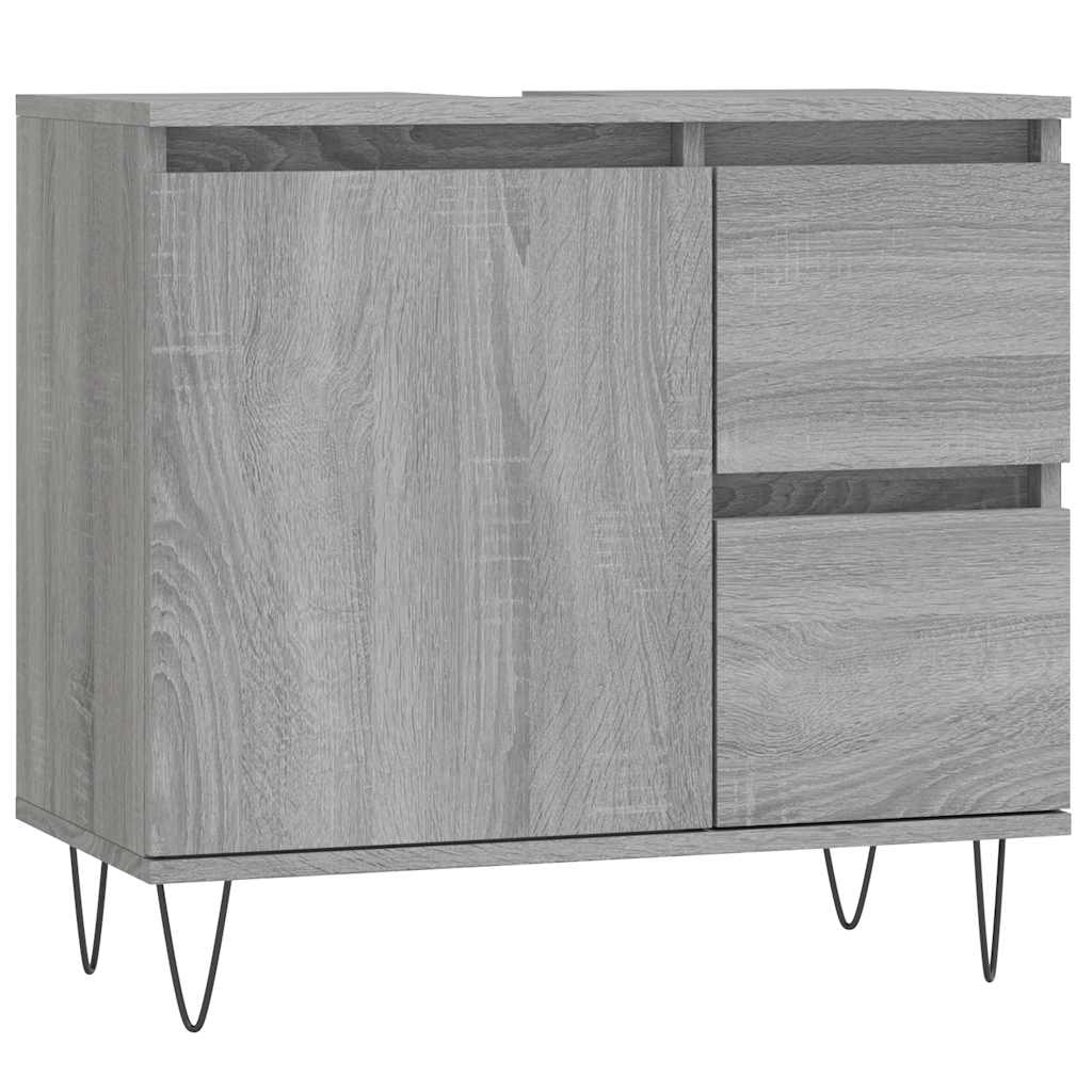 Bathroom cabinet gray Sonoma 65x33x60 cm made of wood