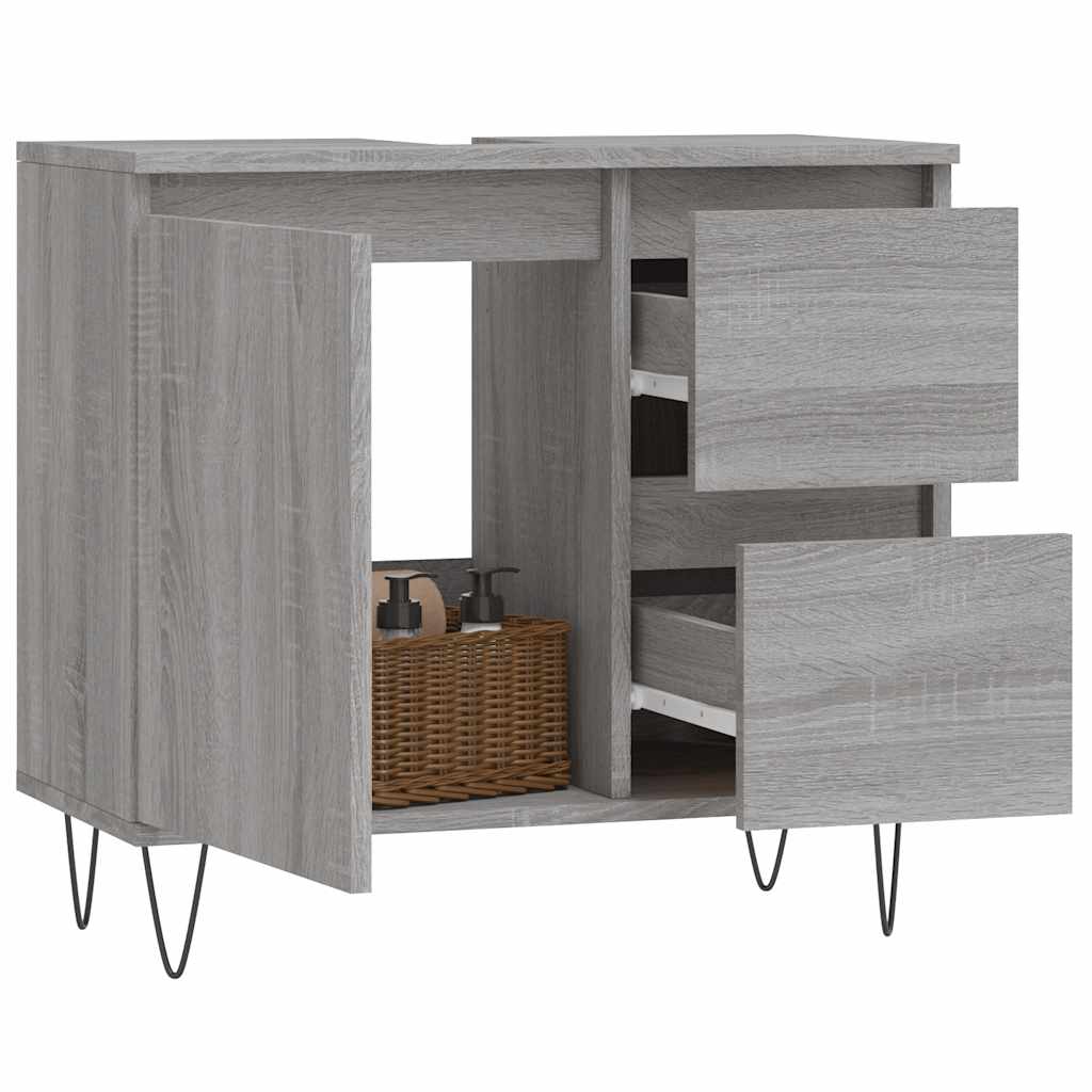 Bathroom cabinet gray Sonoma 65x33x60 cm made of wood