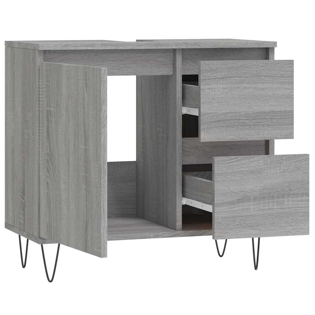 Bathroom cabinet gray Sonoma 65x33x60 cm made of wood