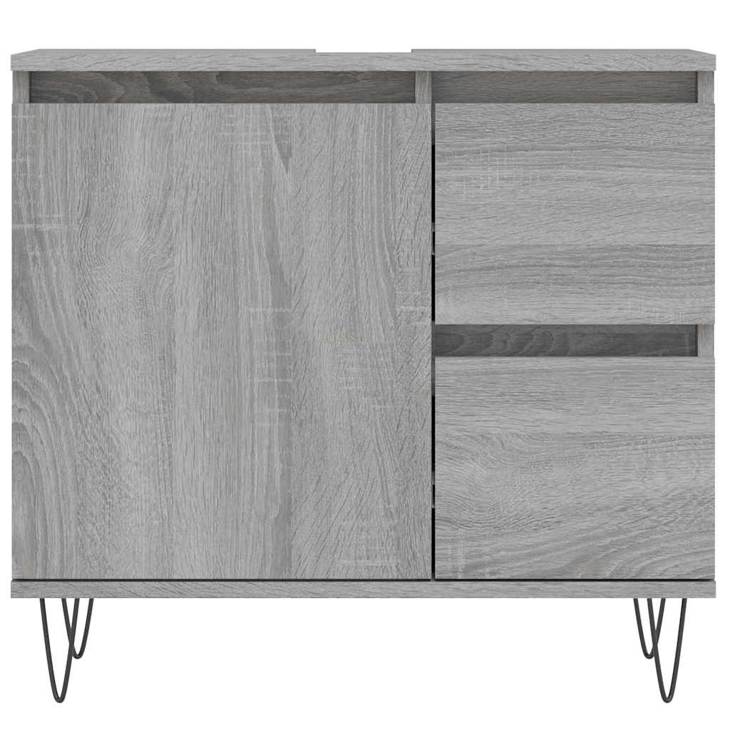 Badschrank Grau Sonoma 65x33x60 cm Holzwerkstoff