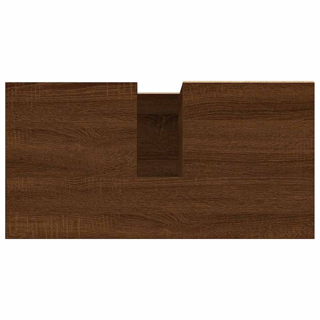 Badschrank Braun Eichen-Optik 65x33x60 cm Holzwerkstoff