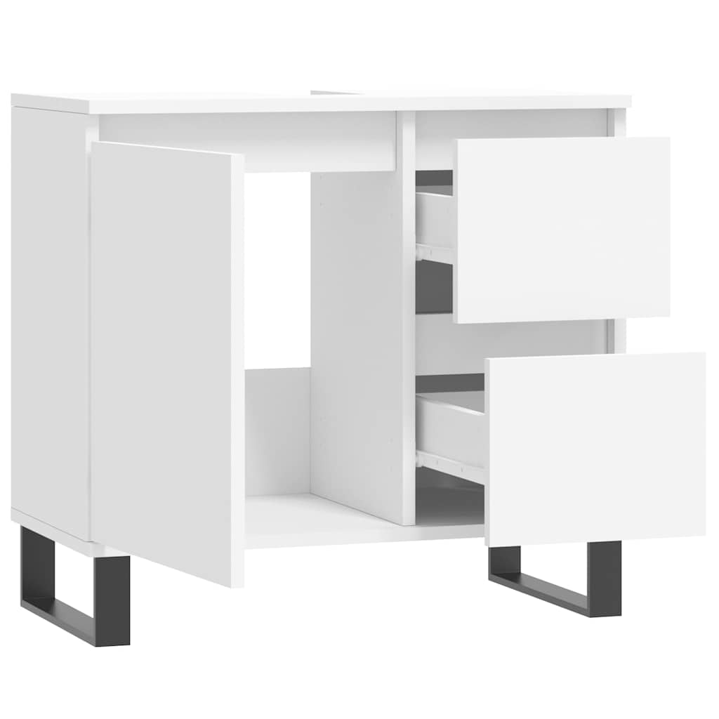 Bathroom Cabinet White 65x33x60 cm Wood Material