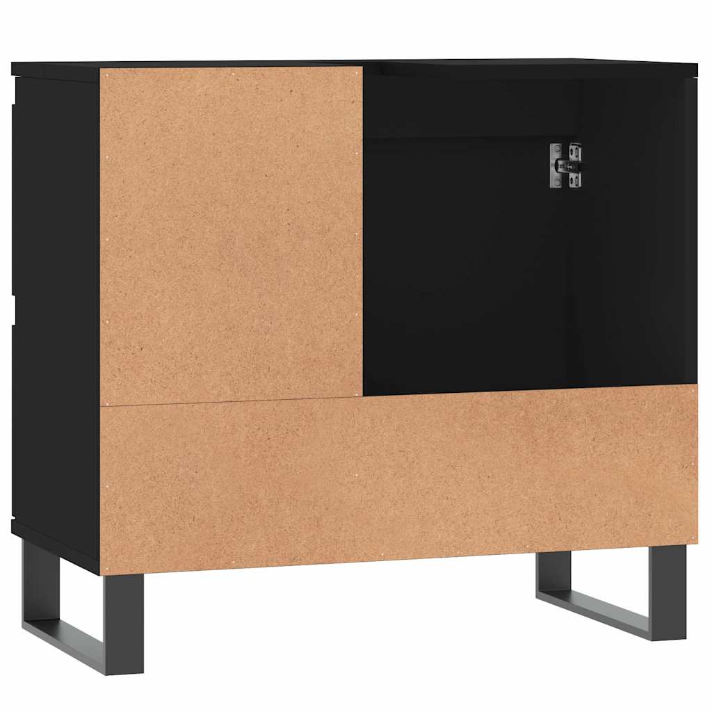 Bathroom cabinet black 65x33x60 cm made of wood