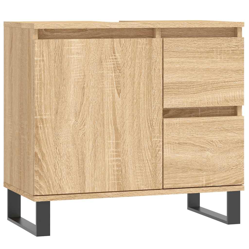 Bathroom Cabinet Sonoma Oak 65x33x60 cm Wood Material