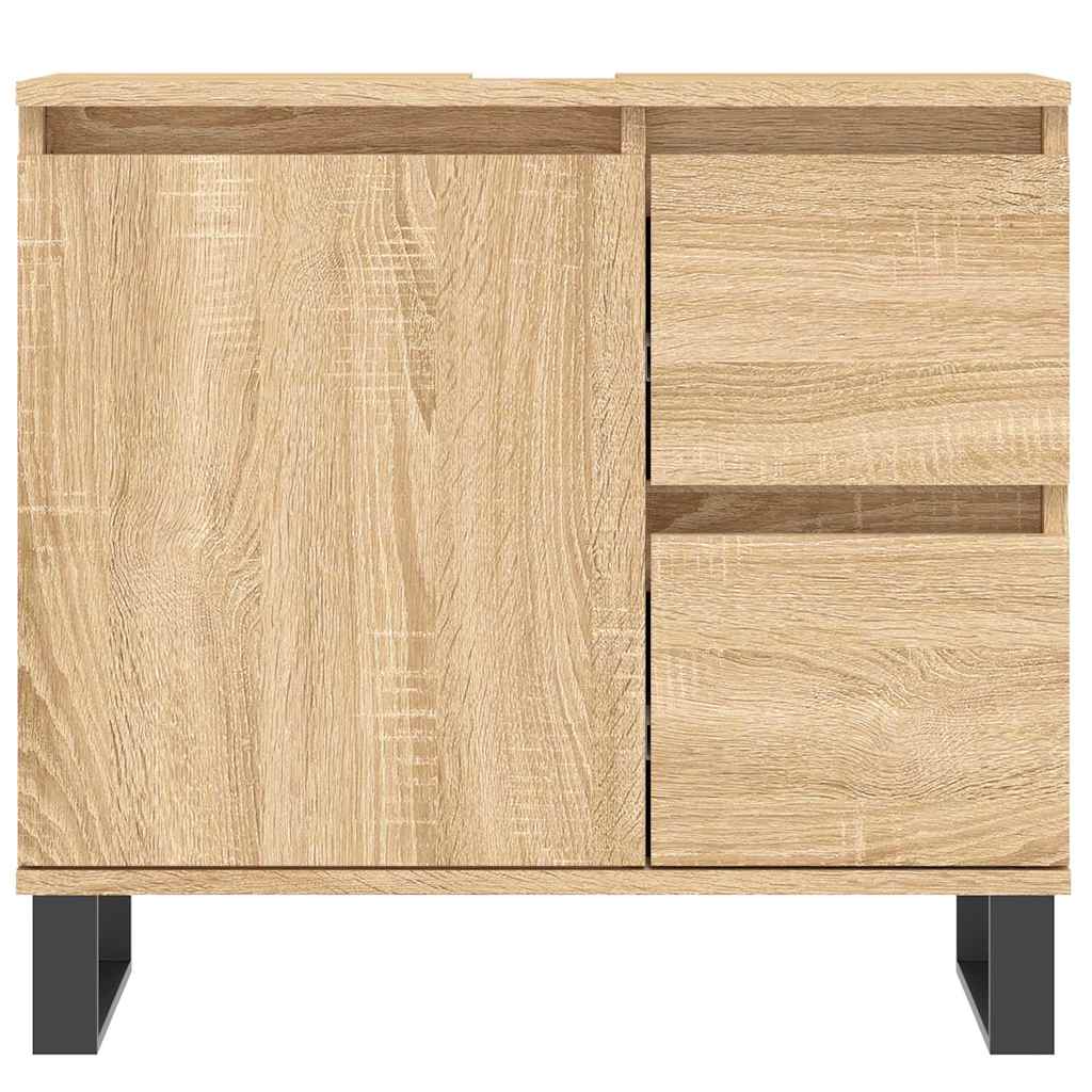 Bathroom Cabinet Sonoma Oak 65x33x60 cm Wood Material