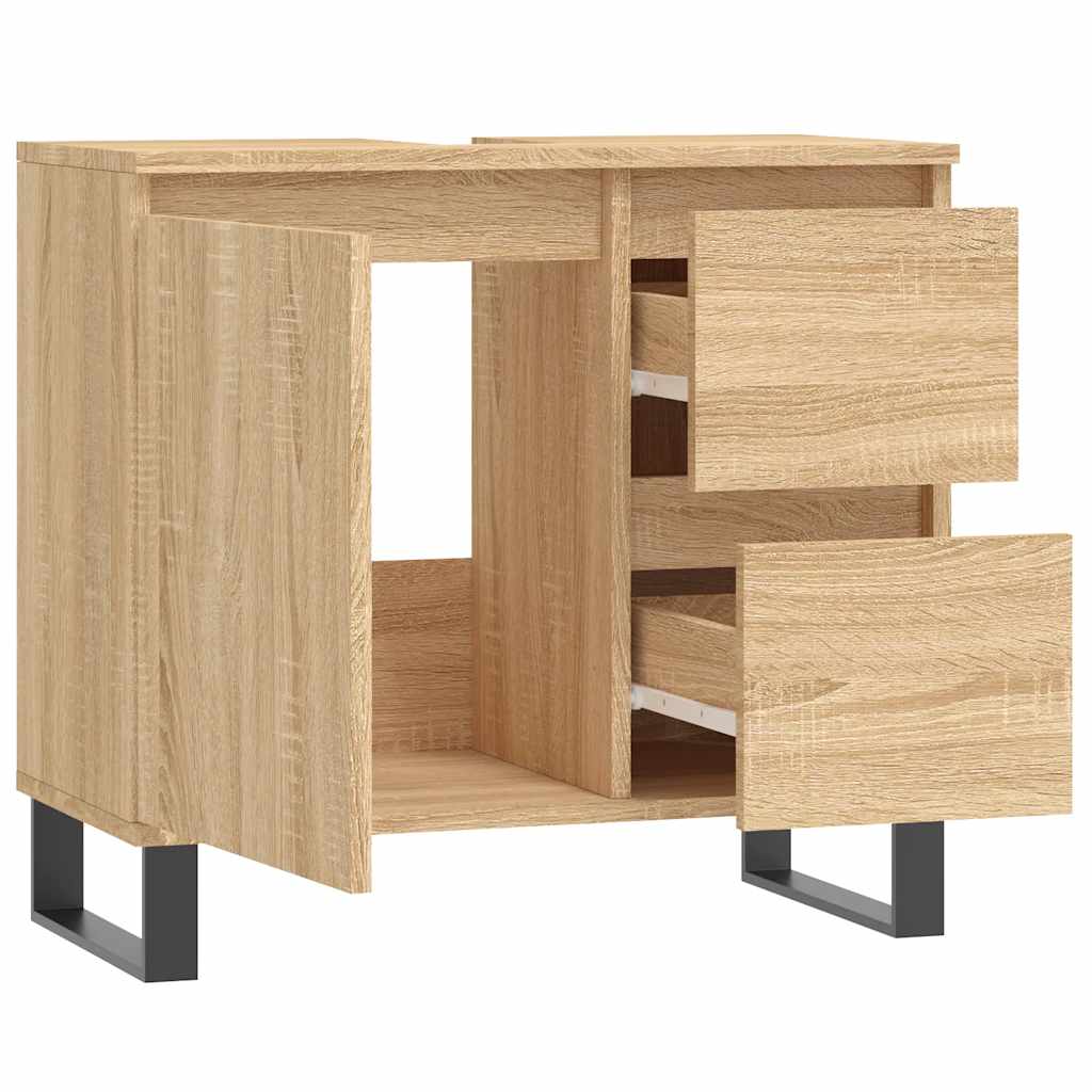 Bathroom Cabinet Sonoma Oak 65x33x60 cm Wood Material