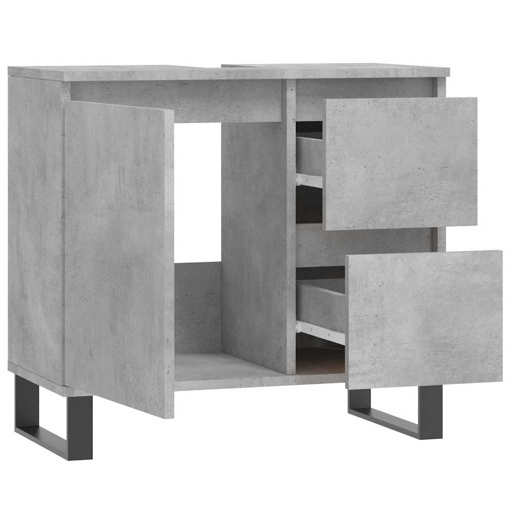 Bathroom cabinet concrete gray 65x33x60 cm made of wood material