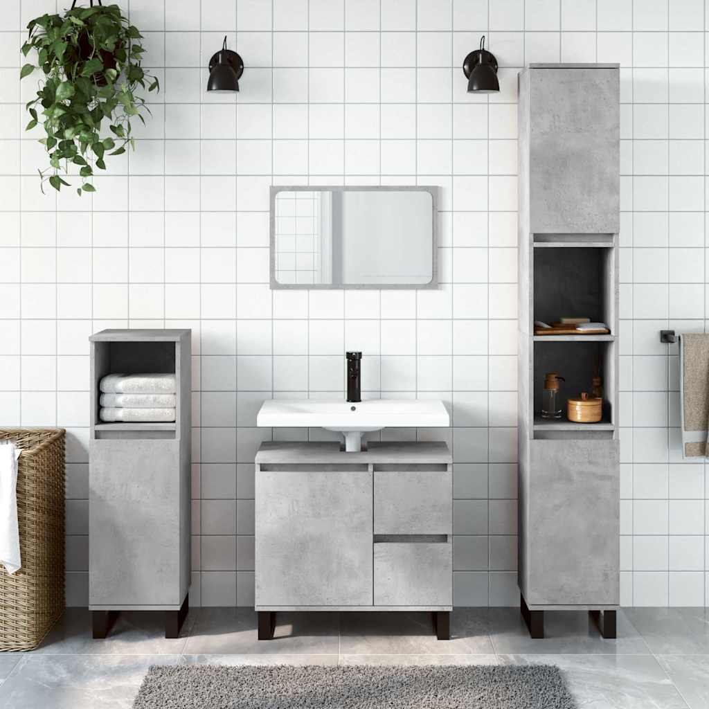 Bathroom cabinet concrete gray 65x33x60 cm made of wood material