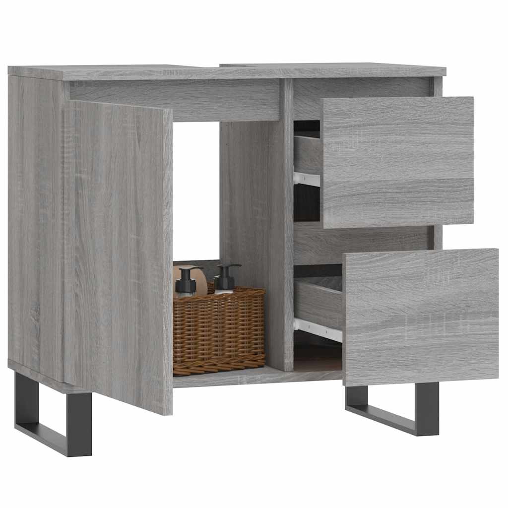 Bathroom cabinet gray Sonoma 65x33x60 cm made of wood