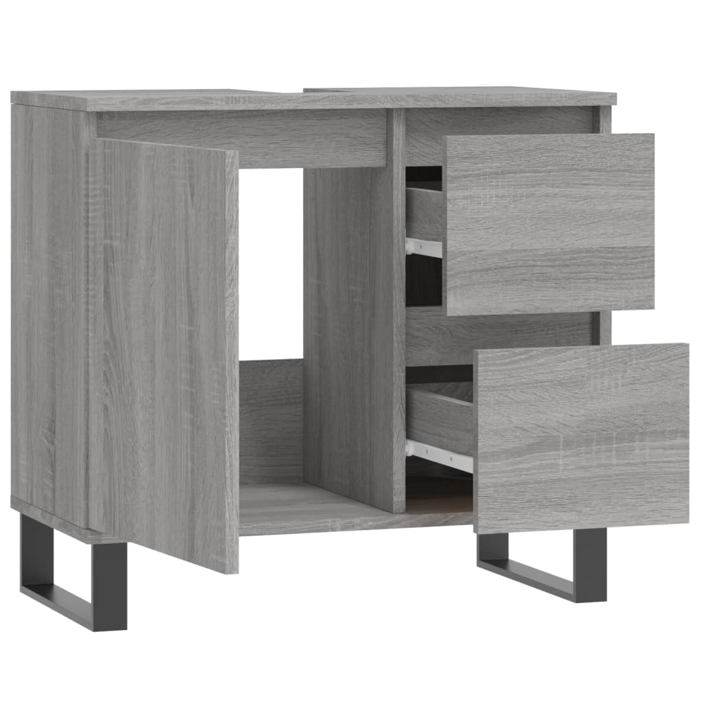 Bathroom cabinet gray Sonoma 65x33x60 cm made of wood